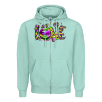 Seafoam mardi gras love lips Zipper Hoodie - CowGirlArtShop