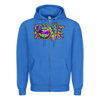 True Royal mardi gras love lips Zipper Hoodie - CowGirlArtShop