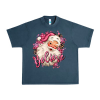 Midnight Navy believe pink christmas santa claus Urban Heavy Tee - MaliasSmallBusiness
