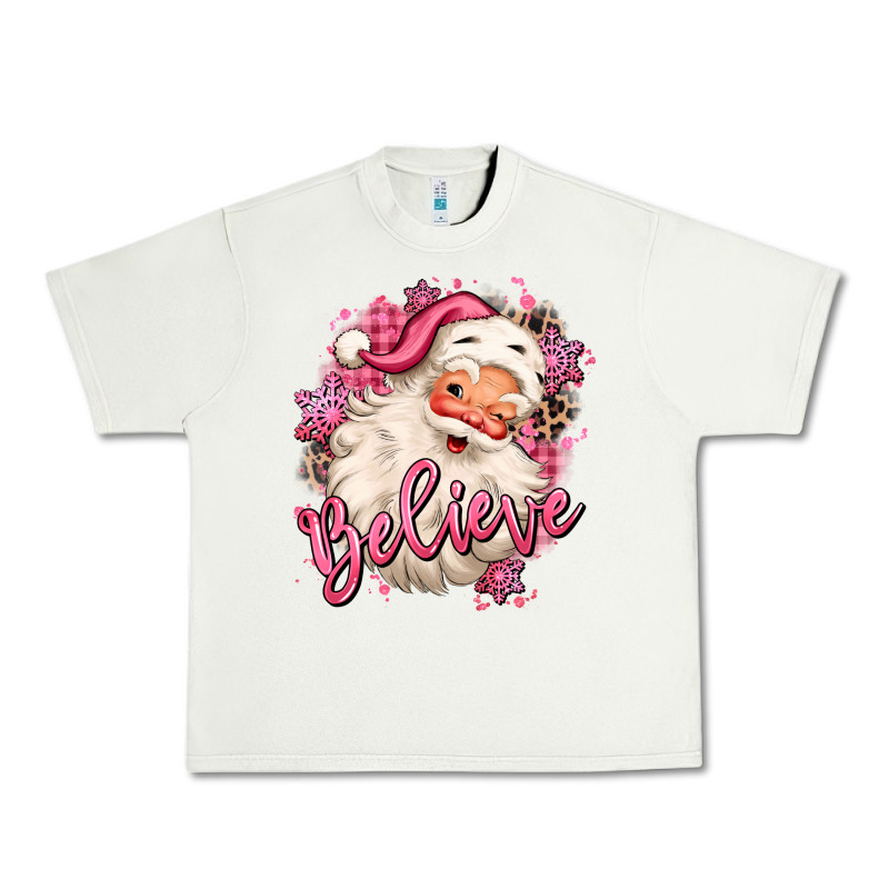 Believe Pink Christmas Santa Claus Urban Heavy Tee by MaliasSmallBusiness | Teevron