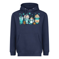 Navy winter coffee cups Heavyweight Hoodie - OliviaCreatesArt