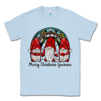 Dusty Blue merry Christmas Gnomes Rainbow Classic Tee - JahusDesignShop