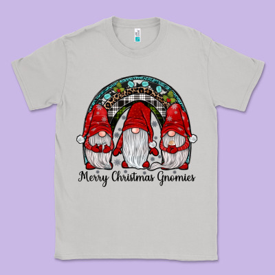 Merry Christmas Gnomes Rainbow Classic Tee Designed By Jahusdesignshop