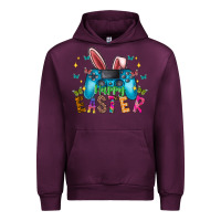 Mauve Wine Happy Easter Gamer Urban Hoodie - CowhideDigitalArt