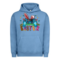 Pigment Pebble Blue Happy Easter Gamer Urban Hoodie - CowhideDigitalArt