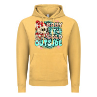 Vintage Mustard baby its cold outside skeleton Vintage Hoodie - MaliasSmallBusiness