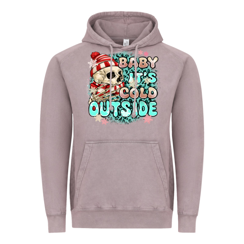 Baby Its Cold Outside Skeleton Vintage Hoodie by MaliasSmallBusiness | Teevron