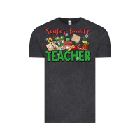 Vintage Black santa's favorite teacher Vintage Tee - MaliasSmallBusiness