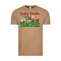 Vintage Coffee santa's favorite teacher Vintage Tee - MaliasSmallBusiness
