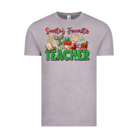 Vintage Zinc santa's favorite teacher Vintage Tee - MaliasSmallBusiness