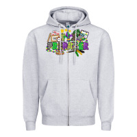 Heather Grey tax preparer mardi gras Zipper Hoodie - CowGirlArtShop