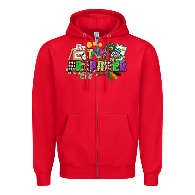 Tax Preparer Mardi Gras Zipper Hoodie by CowGirlArtShop | Teevron
