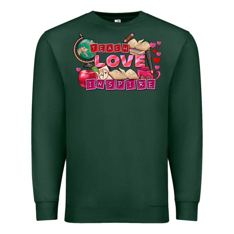 Valentine's Day Teach Love Inspire Premium Sweatshirt by FaDigitalArtStudio | Teevron