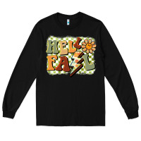 Black groovy hello fall Long Sleeve Tee - BarkalooDesign