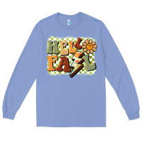 Colony Blue groovy hello fall Long Sleeve Tee - BarkalooDesign