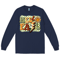 Navy groovy hello fall Long Sleeve Tee - BarkalooDesign