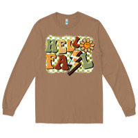 Toasted Coconut groovy hello fall Long Sleeve Tee - BarkalooDesign