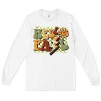 White groovy hello fall Long Sleeve Tee - BarkalooDesign