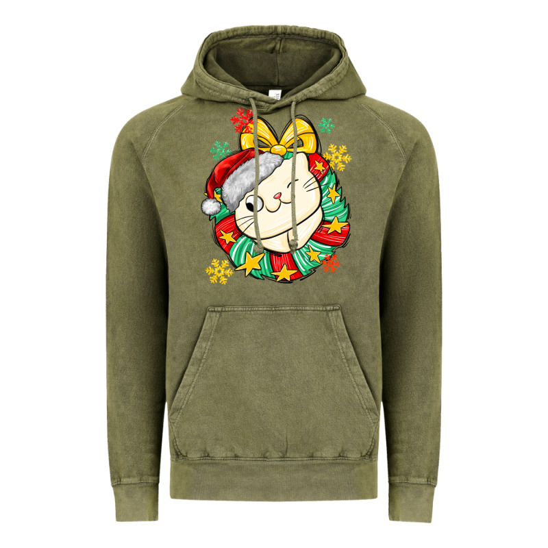 Christmas Wreaths Cat Vintage Hoodie by MaliasSmallBusiness | Teevron