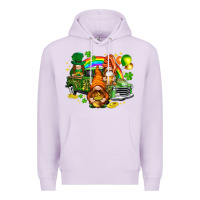 Lilac St. Patrick's Day gnomies with leopard tumbler Premium Hoodie - HowdyJamesFarm