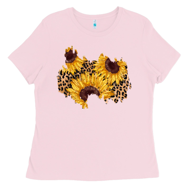 Sunflower Leopard Patch Ladies Tee by AdoDesignShop | Teevron