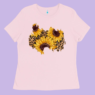 Sunflower Leopard Patch Ladies Tee Designed By Adodesignshop