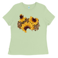 Matcha sunflower leopard patch Ladies Tee - AdoDesignShop