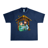 Navy jesus newborn oh holy night Urban Heavy Tee - MaliasSmallBusiness