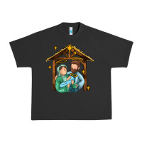 Pigment Black jesus newborn oh holy night Urban Heavy Tee - MaliasSmallBusiness