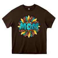 Chocolate Brown sunflower mom leopard Heavy Core Tee - Artiststas