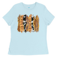Baby Blue western brushstrokes Ladies Tee - AdoDesignShop