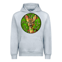 Heather Grey red brocket deer christmas Urban Hoodie - LillyAllenDesigns
