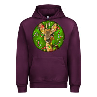 Mauve Wine red brocket deer christmas Urban Hoodie - LillyAllenDesigns