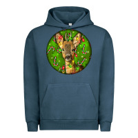 Pigment Midnight Navy red brocket deer christmas Urban Hoodie - LillyAllenDesigns
