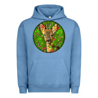 Pigment Pebble Blue red brocket deer christmas Urban Hoodie - LillyAllenDesigns