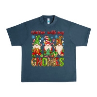 Midnight Navy chillin with my gnomies Urban Heavy Tee - MaliasSmallBusiness