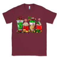 Burgundy Christmas tractor coffee cup Classic Tee - NancyCooperArtShop