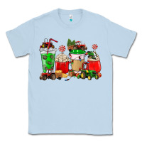 Dusty Blue Christmas tractor coffee cup Classic Tee - NancyCooperArtShop