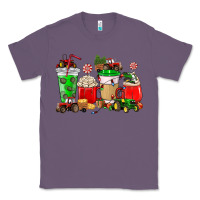 Lavender Christmas tractor coffee cup Classic Tee - NancyCooperArtShop