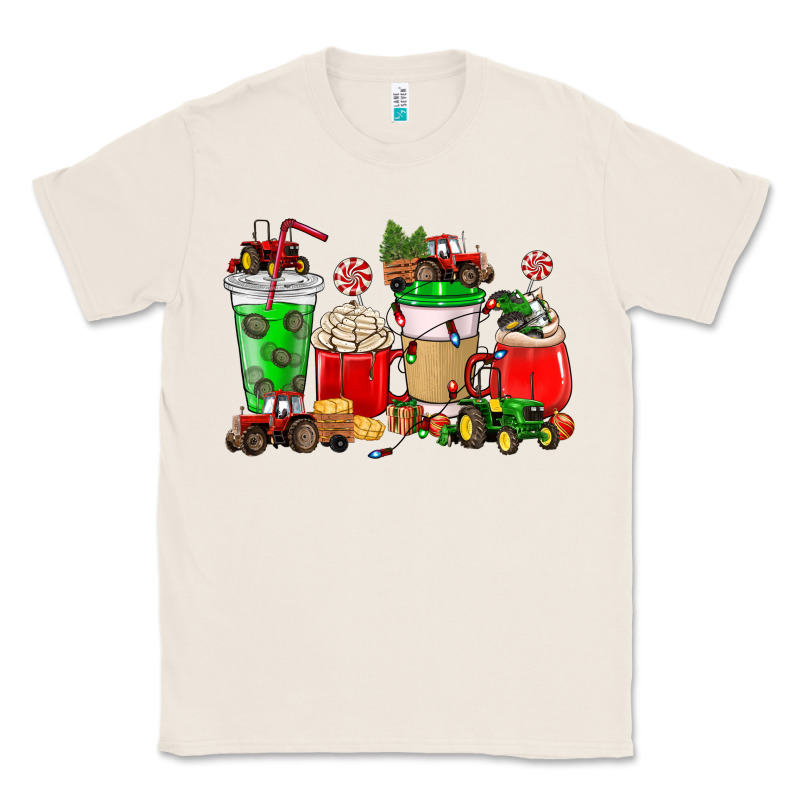 Christmas Tractor Coffee Cup Classic Tee by NancyCooperArtShop | Teevron