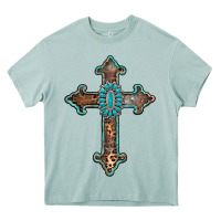 Arona turquoise cross Heavy Core Tee - AdoDesignShop
