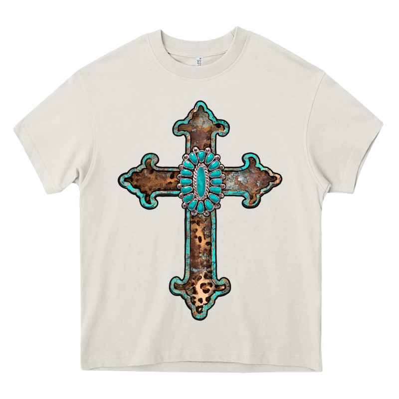 Turquoise Cross Heavy Core Tee by AdoDesignShop | Teevron