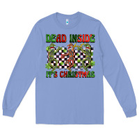 Colony Blue dead inside but it's christmas dancing skeletons Long Sleeve Tee - BarkalooDesign
