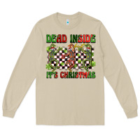 Mushroom dead inside but it's christmas dancing skeletons Long Sleeve Tee - BarkalooDesign