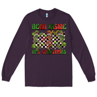 Plum dead inside but it's christmas dancing skeletons Long Sleeve Tee - BarkalooDesign