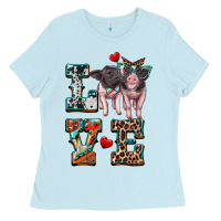 Baby Blue love baby pigs Ladies Tee - Artiststas