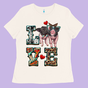 Love Baby Pigs Ladies Tee Designed By Artiststas