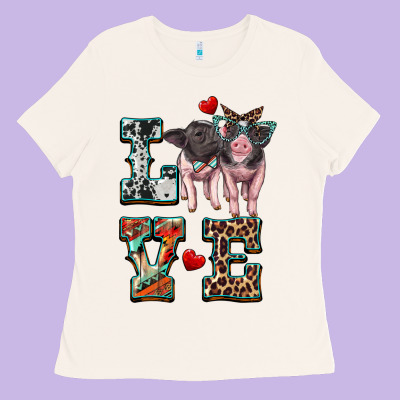 Love Baby Pigs Ladies Tee Designed By Artiststas