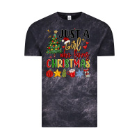 Cloud Black just a girl who loves christmas Vintage Tee - MaliasSmallBusiness