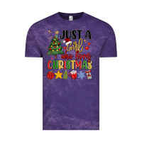 Cloud Purple just a girl who loves christmas Vintage Tee - MaliasSmallBusiness